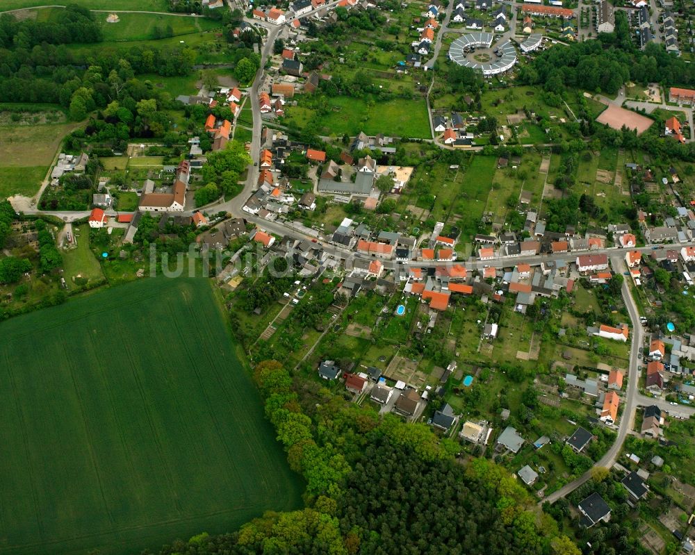 Luftaufnahme Meinsdorf - Dorfkern am Feldrand in Meinsdorf im Bundesland Sachsen-Anhalt, Deutschland