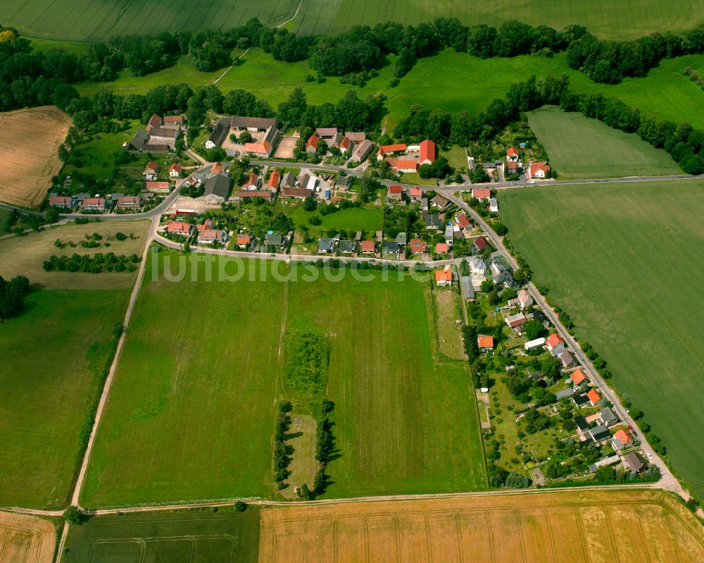 Luftaufnahme Mergendorf - Dorfkern am Feldrand in Mergendorf im Bundesland Sachsen, Deutschland