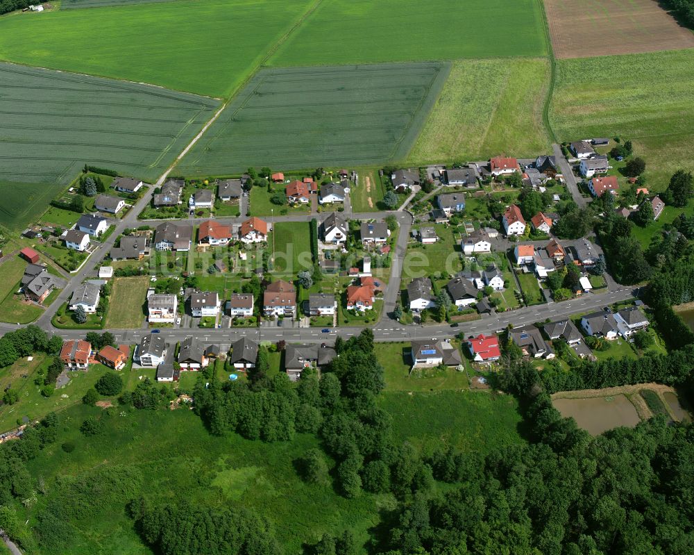 Luftaufnahme Merlau - Dorfkern am Feldrand in Merlau im Bundesland Hessen, Deutschland