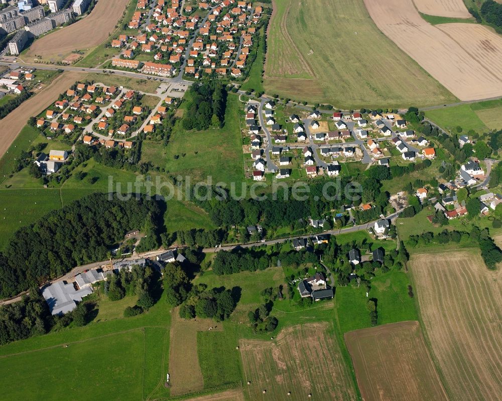 Luftaufnahme Mühlbach - Dorfkern am Feldrand in Mühlbach im Bundesland Sachsen, Deutschland