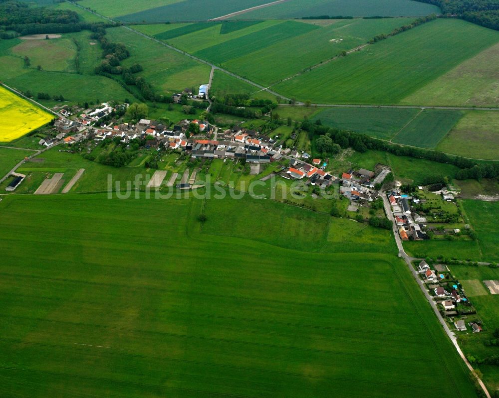 Mühlstedt von oben - Dorfkern am Feldrand in Mühlstedt im Bundesland Sachsen-Anhalt, Deutschland