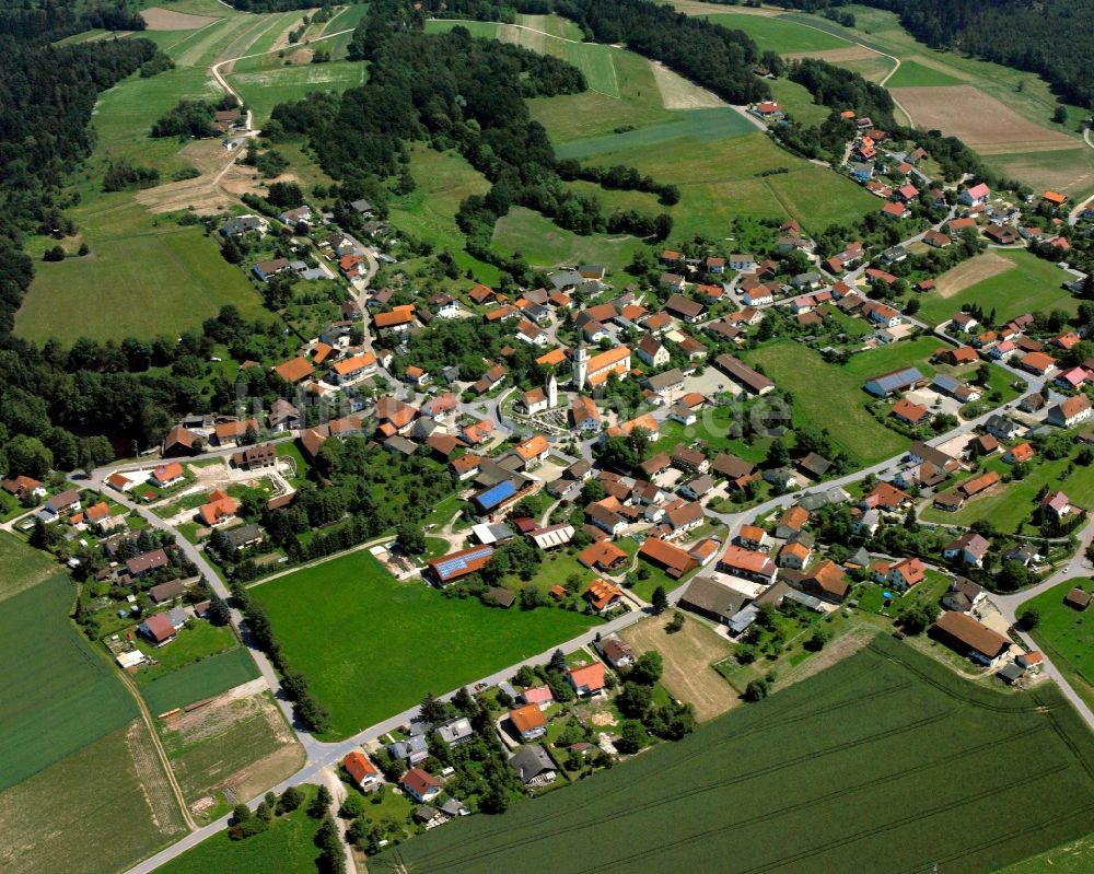 Luftbild Münster - Dorfkern am Feldrand in Münster im Bundesland Bayern, Deutschland