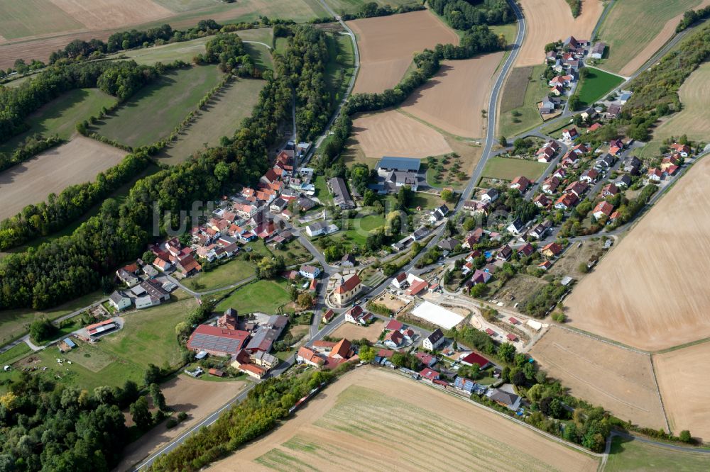 Luftaufnahme Münster - Dorfkern am Feldrand in Münster im Bundesland Bayern, Deutschland