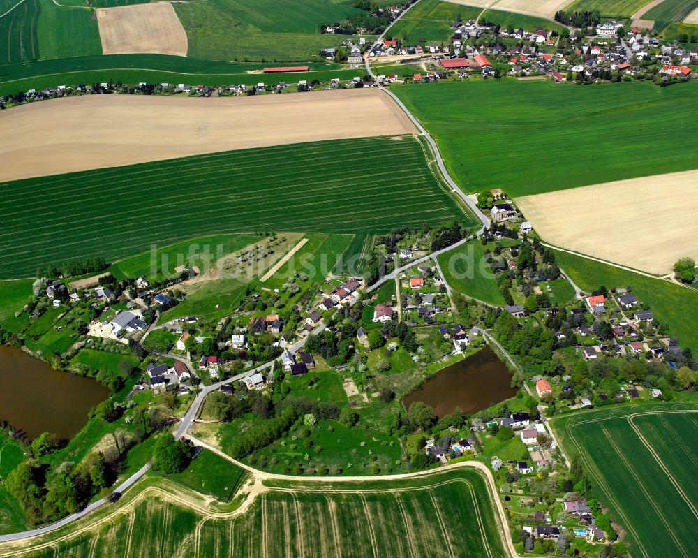 Luftbild Murschnitz - Dorfkern am Feldrand in Murschnitz im Bundesland Sachsen, Deutschland
