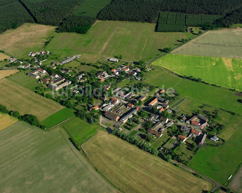 Natho aus der Vogelperspektive: Dorfkern am Feldrand in Natho im Bundesland Sachsen-Anhalt, Deutschland