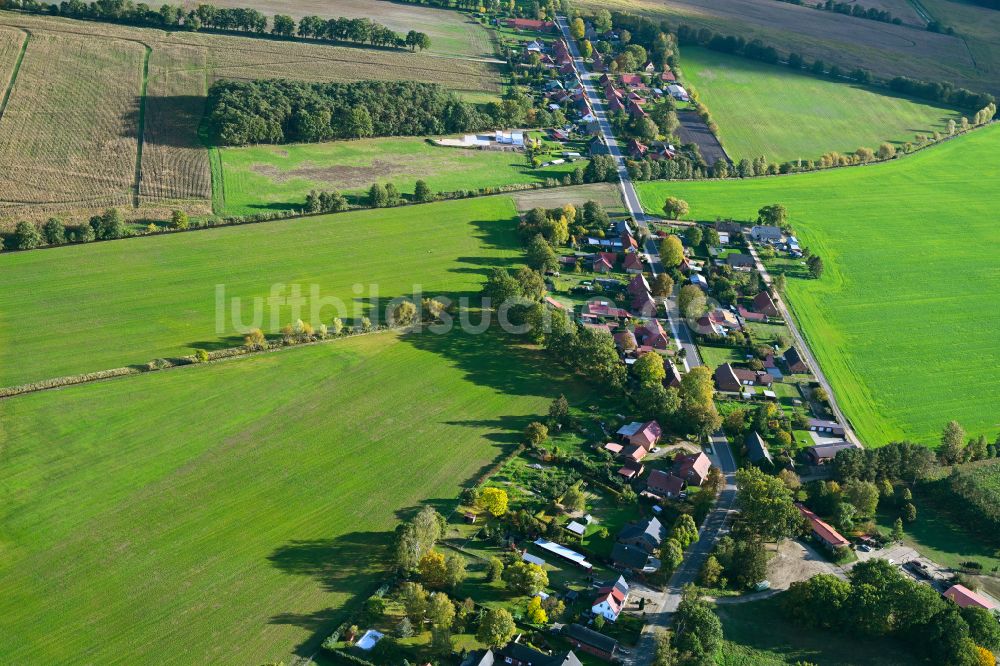 Luftbild Neu Lüblow - Dorfkern am Feldrand in Neu Lüblow im Bundesland Mecklenburg-Vorpommern, Deutschland