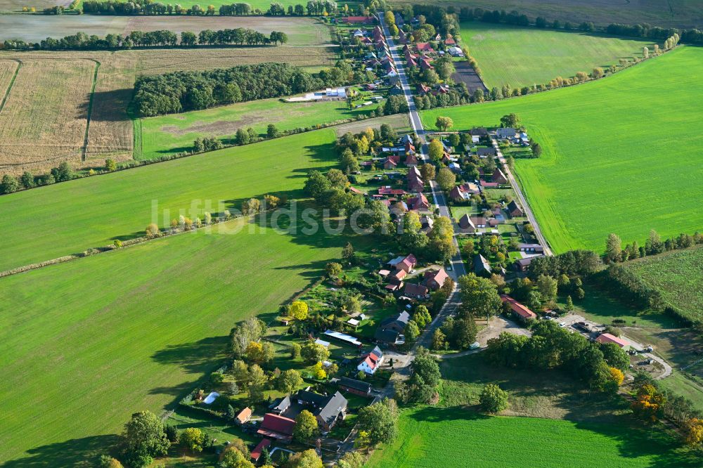 Luftaufnahme Neu Lüblow - Dorfkern am Feldrand in Neu Lüblow im Bundesland Mecklenburg-Vorpommern, Deutschland