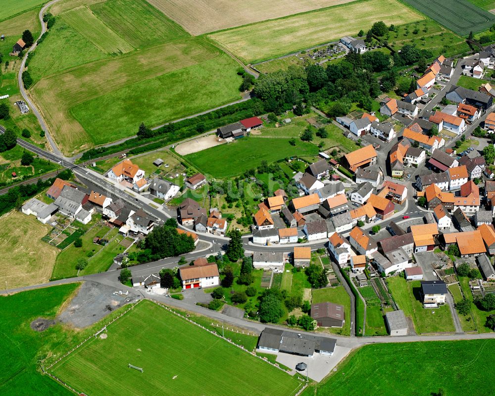 Luftbild Nieder-Gemünden - Dorfkern am Feldrand in Nieder-Gemünden im Bundesland Hessen, Deutschland