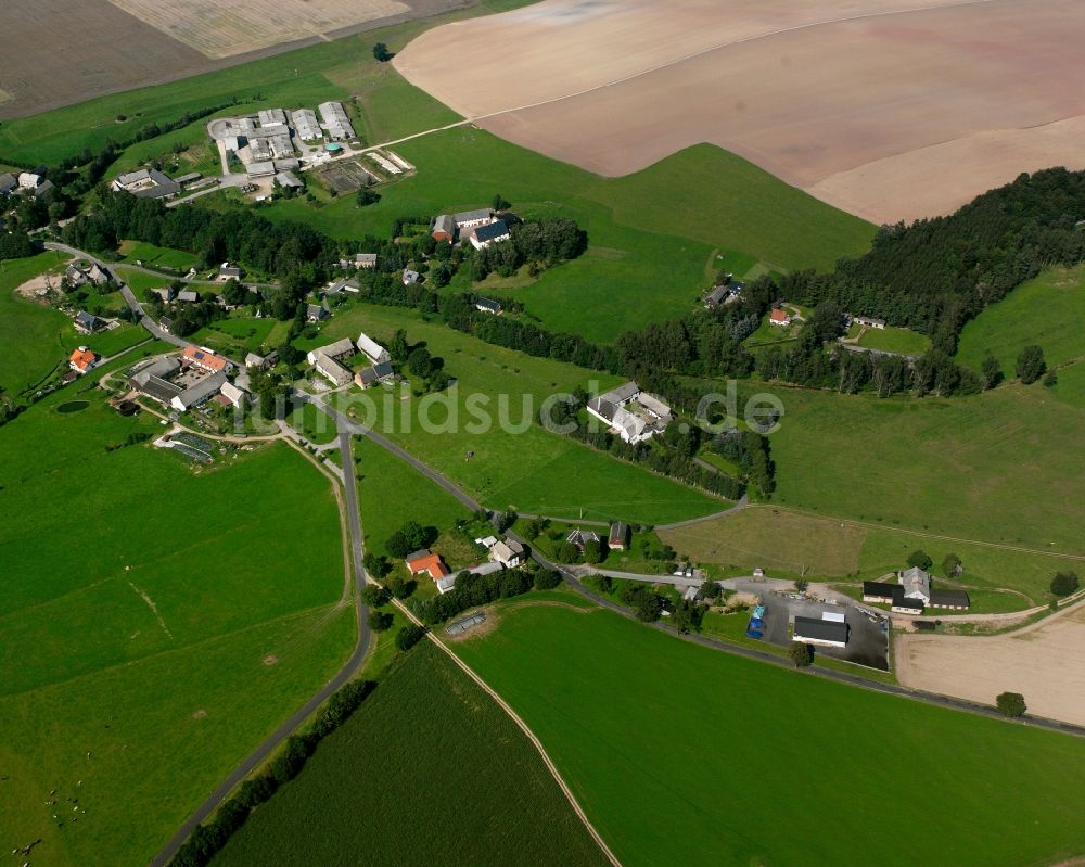 Luftbild Oberbobritzsch - Dorfkern am Feldrand in Oberbobritzsch im Bundesland Sachsen, Deutschland