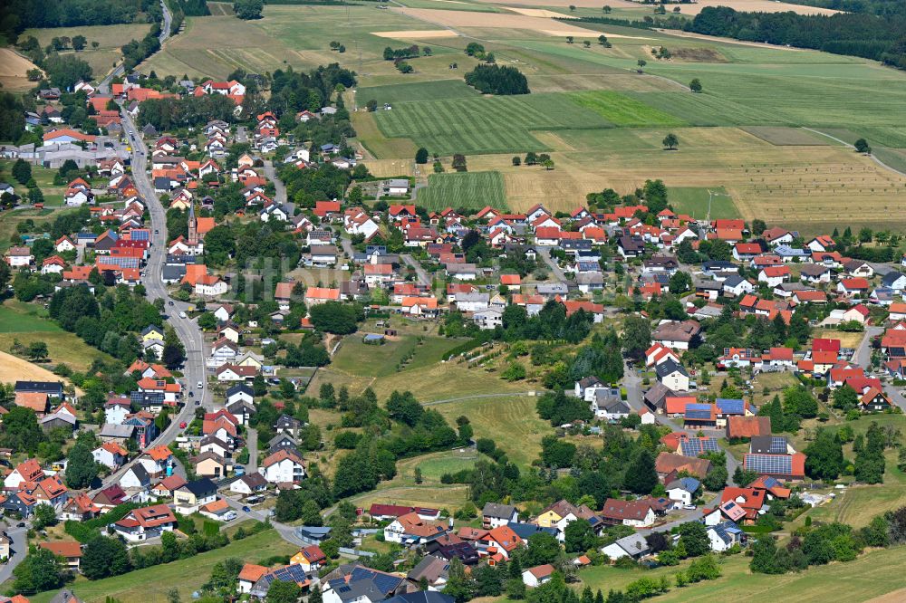 Luftbild Oberdielbach - Dorfkern am Feldrand in Oberdielbach im Bundesland Baden-Württemberg, Deutschland