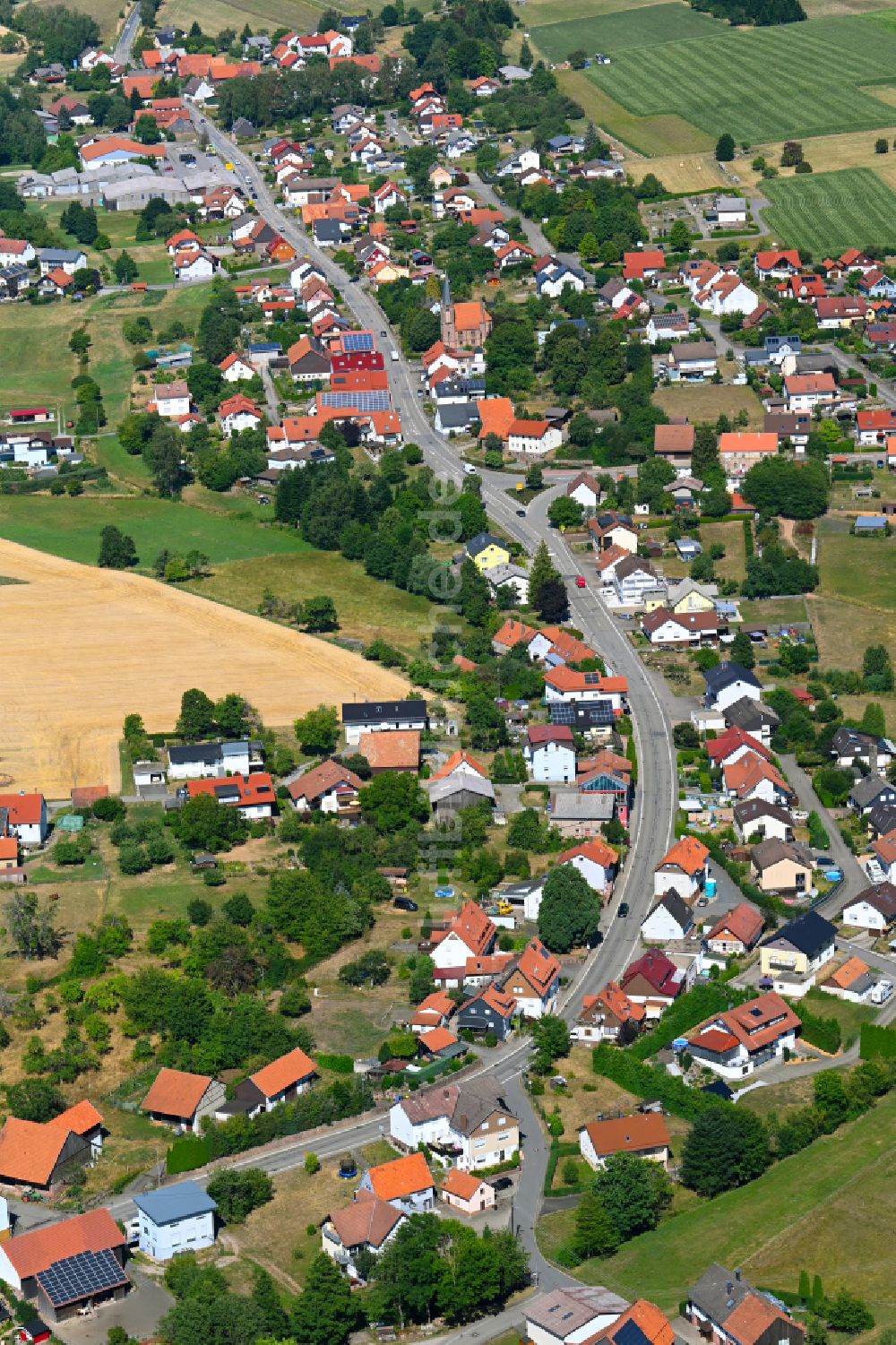 Luftbild Oberdielbach - Dorfkern am Feldrand in Oberdielbach im Bundesland Baden-Württemberg, Deutschland