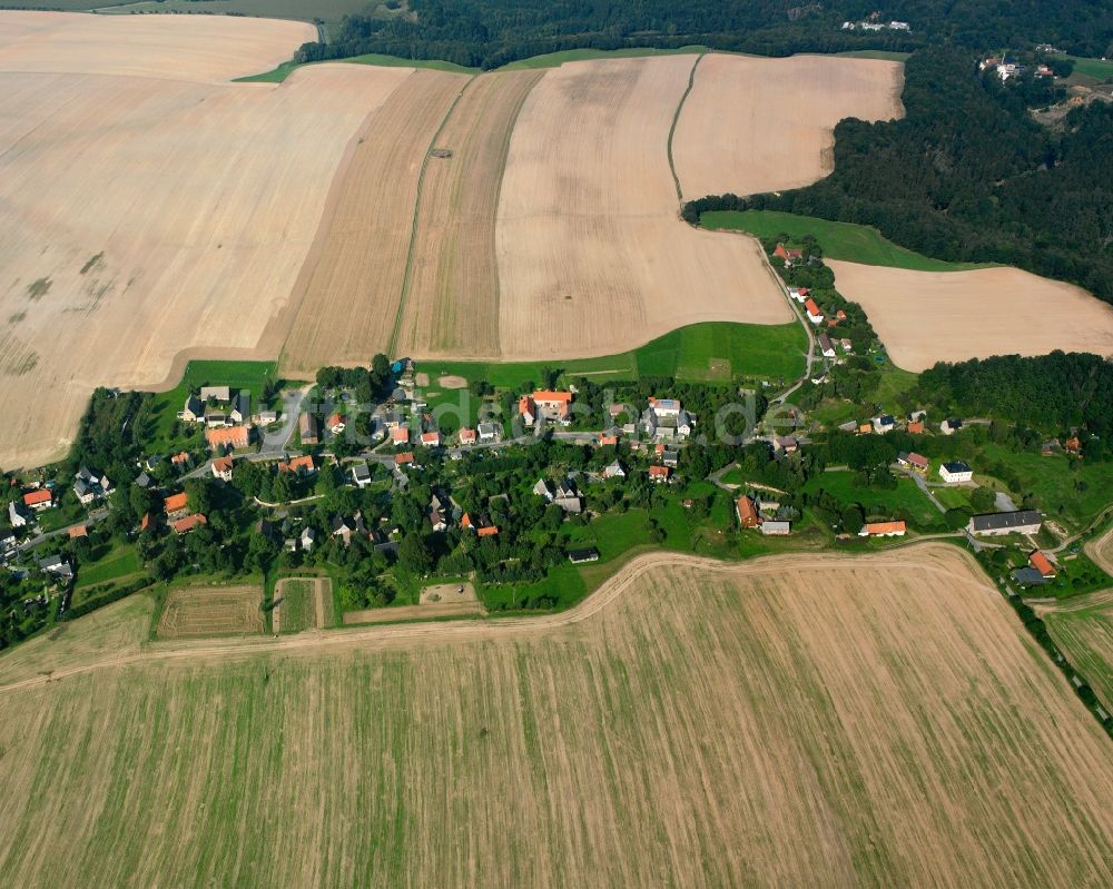 Luftbild Obergruna - Dorfkern am Feldrand in Obergruna im Bundesland Sachsen, Deutschland