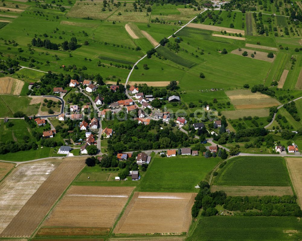 Luftaufnahme Oberhausen - Dorfkern am Feldrand in Oberhausen im Bundesland Baden-Württemberg, Deutschland