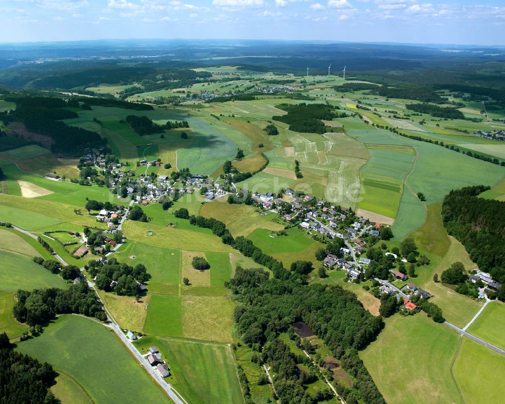 Luftbild Obersteben - Dorfkern am Feldrand in Obersteben im Bundesland Bayern, Deutschland