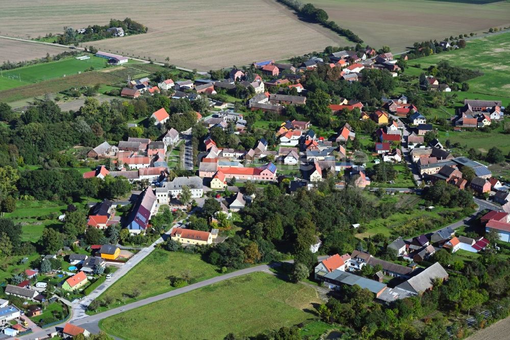 Luftbild Rackith - Dorfkern am Feldrand in Rackith im Bundesland Sachsen-Anhalt, Deutschland