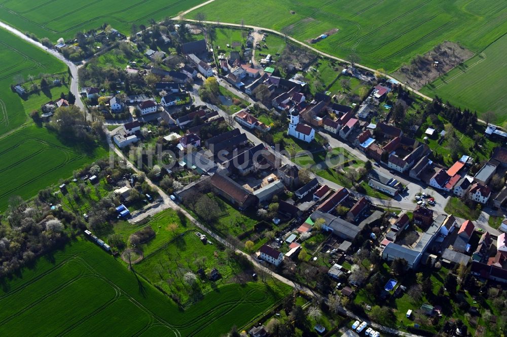 Luftaufnahme Rehbach - Dorfkern am Feldrand in Rehbach im Bundesland Sachsen, Deutschland