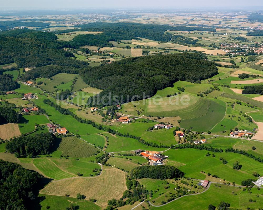 Luftbild Reichelsheim (Odenwald) - Dorfkern am Feldrand in Reichelsheim (Odenwald) im Bundesland Hessen, Deutschland