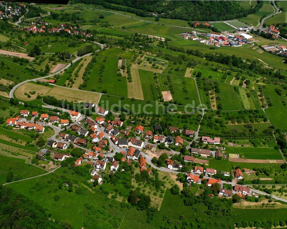 Reichenbach aus der Vogelperspektive: Dorfkern am Feldrand in Reichenbach im Bundesland Baden-Württemberg, Deutschland