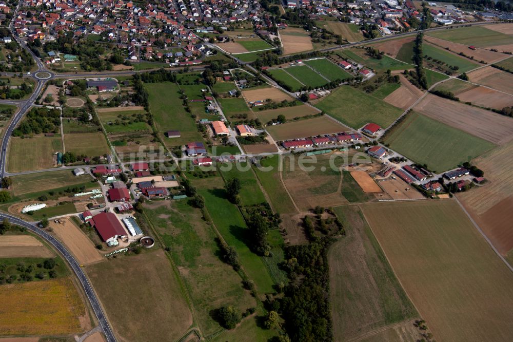 Luftbild Retzbach - Dorfkern am Feldrand in Retzbach im Bundesland Bayern, Deutschland