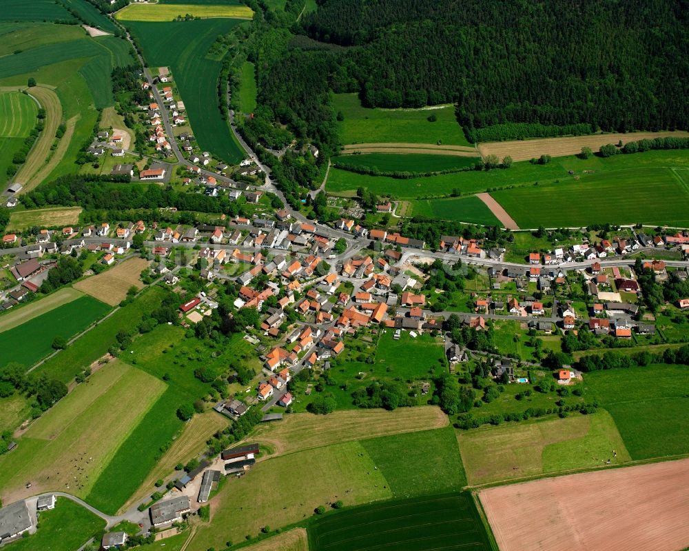 Luftaufnahme Richelsdorf - Dorfkern am Feldrand in Richelsdorf im Bundesland Hessen, Deutschland
