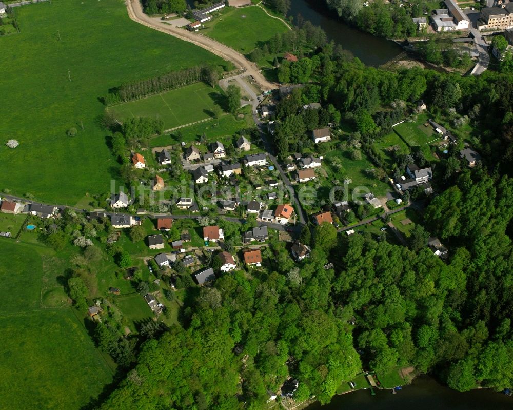 Ringethal aus der Vogelperspektive: Dorfkern am Feldrand in Ringethal im Bundesland Sachsen, Deutschland