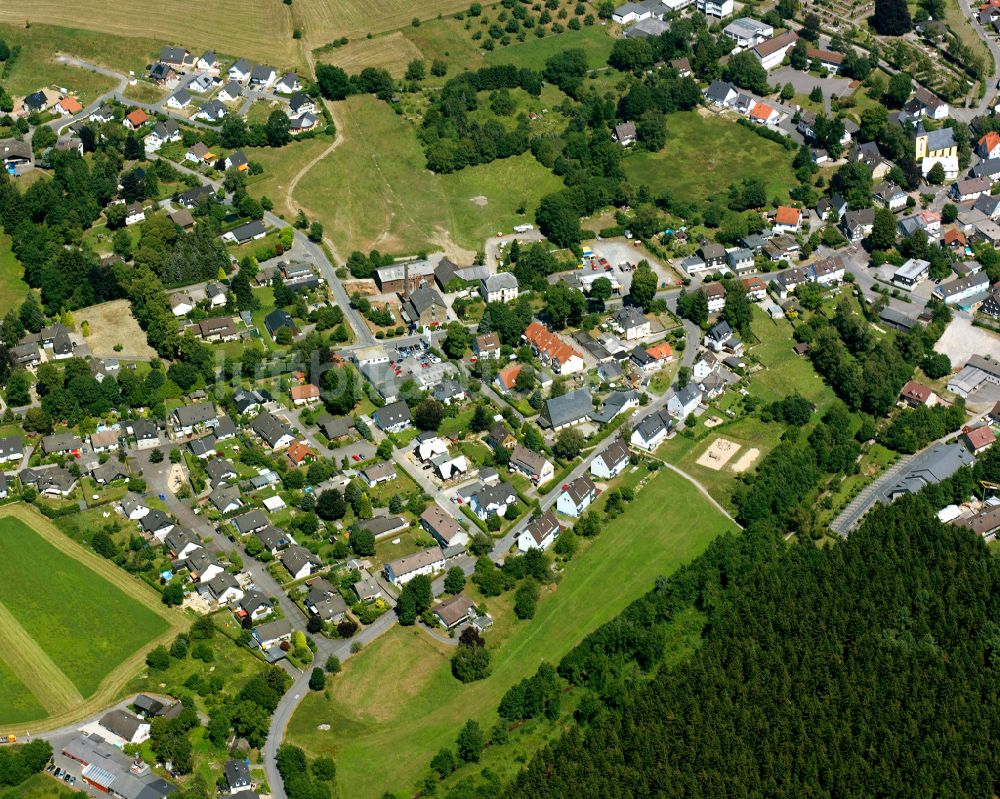 Rönsahl von oben - Dorfkern am Feldrand in Rönsahl im Bundesland Nordrhein-Westfalen, Deutschland