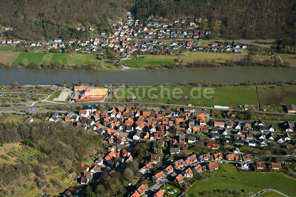 Luftbild Rodenbach - Dorfkern am Feldrand in Rodenbach im Bundesland Bayern, Deutschland