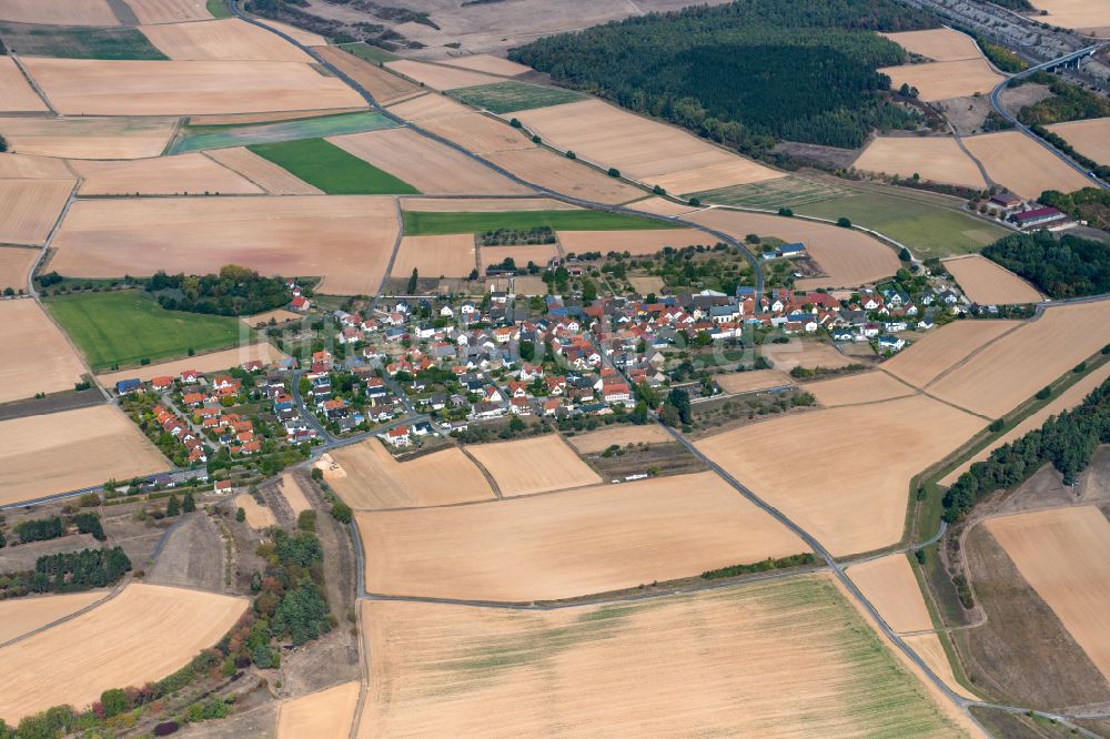Luftaufnahme Rohrbach - Dorfkern am Feldrand in Rohrbach im Bundesland Bayern, Deutschland