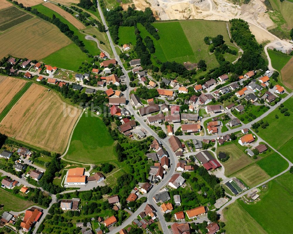 Rosna von oben - Dorfkern am Feldrand in Rosna im Bundesland Baden-Württemberg, Deutschland