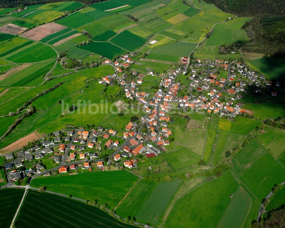 Luftbild Rotensee - Dorfkern am Feldrand in Rotensee im Bundesland Hessen, Deutschland