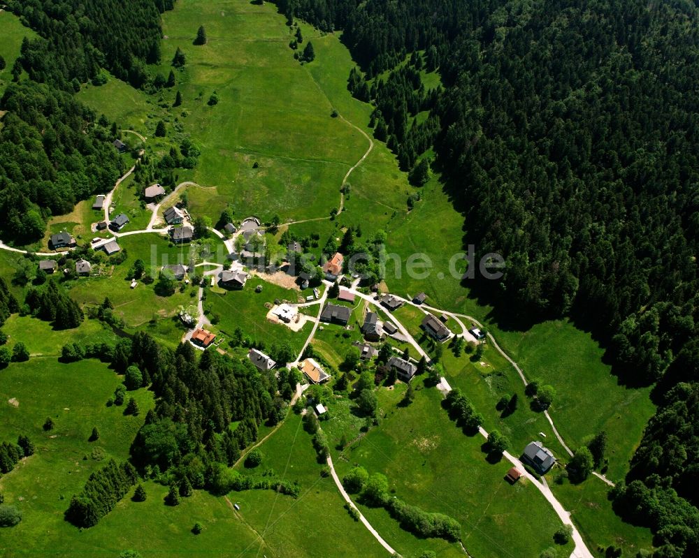 Luftaufnahme Rütte - Dorfkern am Feldrand in Rütte im Bundesland Baden-Württemberg, Deutschland