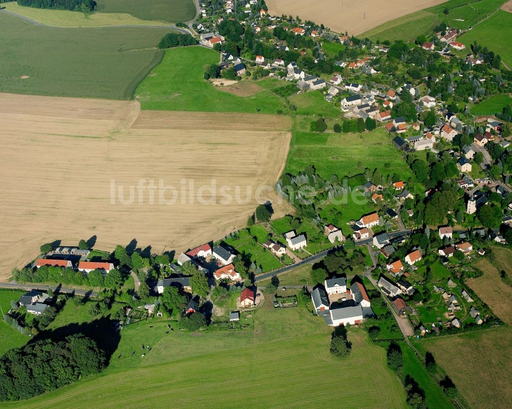 Luftbild Sachsenburg - Dorfkern am Feldrand in Sachsenburg im Bundesland Sachsen, Deutschland