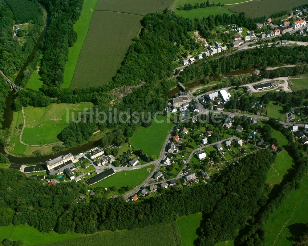 Luftaufnahme Schellenberg - Dorfkern am Feldrand in Schellenberg im Bundesland Sachsen, Deutschland