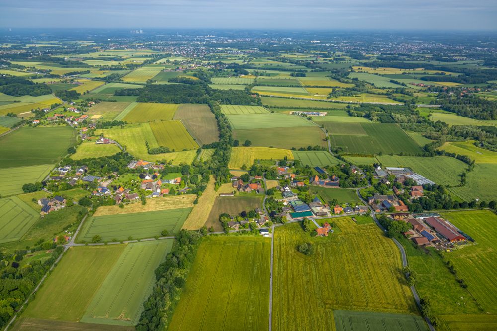 Luftaufnahme Süddinker - Dorfkern am Feldrand in Süddinker im Bundesland Nordrhein-Westfalen, Deutschland