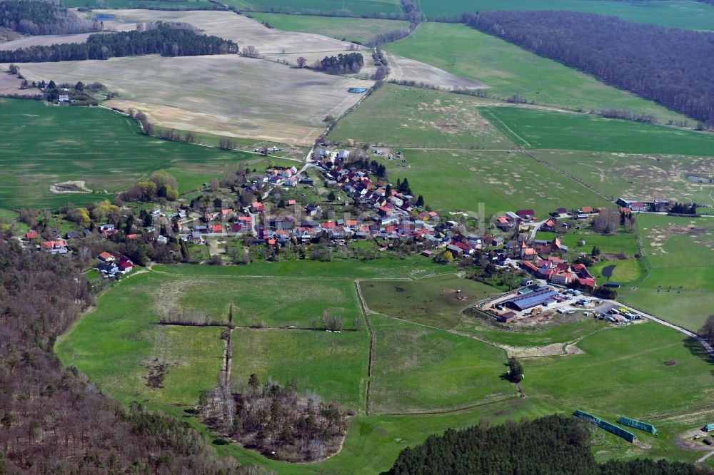 Luftbild Senftenhütte - Dorfkern am Feldrand in Senftenhütte im Bundesland Brandenburg, Deutschland