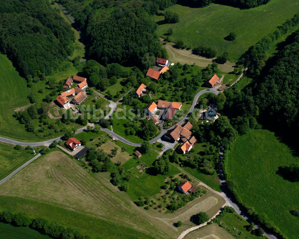 Luftaufnahme Sickenberg - Dorfkern am Feldrand in Sickenberg im Bundesland Thüringen, Deutschland