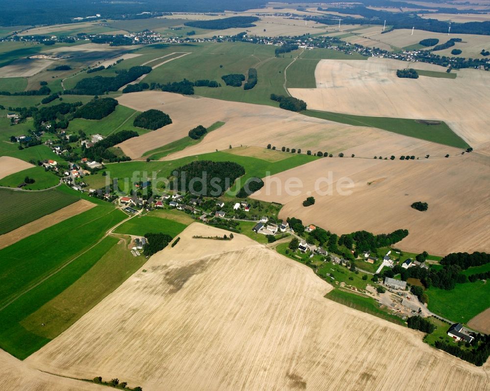 Luftaufnahme Sohra - Dorfkern am Feldrand in Sohra im Bundesland Sachsen, Deutschland