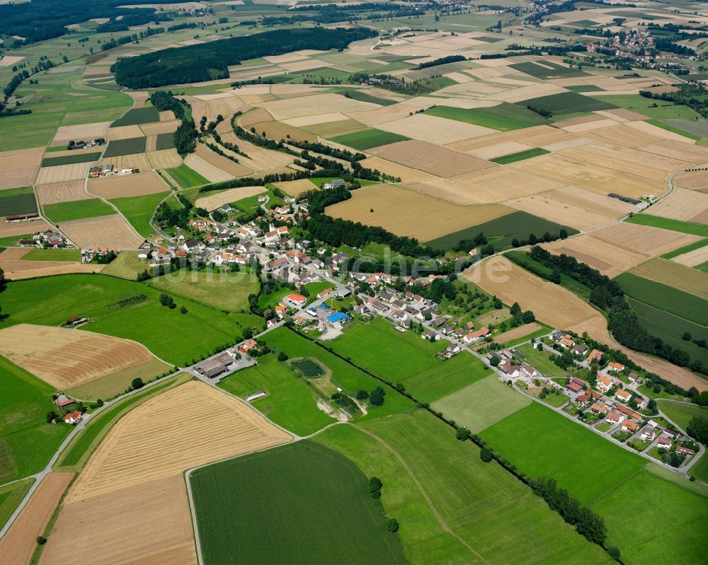 Luftaufnahme Spöck - Dorfkern am Feldrand in Spöck im Bundesland Baden-Württemberg, Deutschland