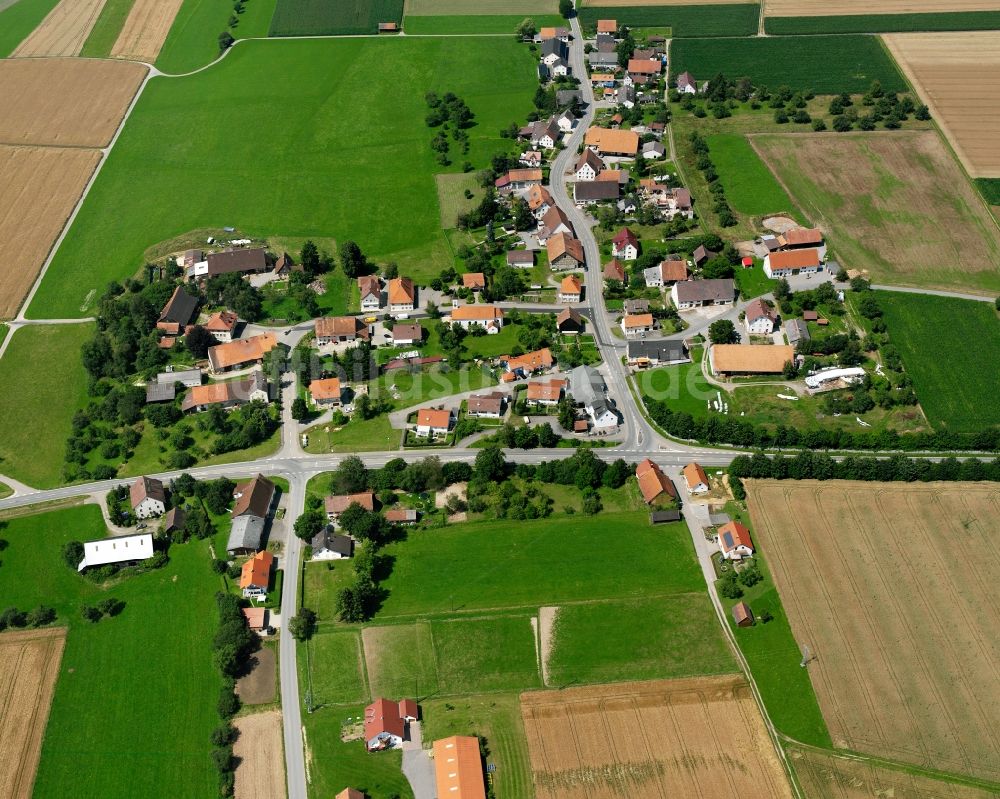 Luftbild Spöck - Dorfkern am Feldrand in Spöck im Bundesland Baden-Württemberg, Deutschland