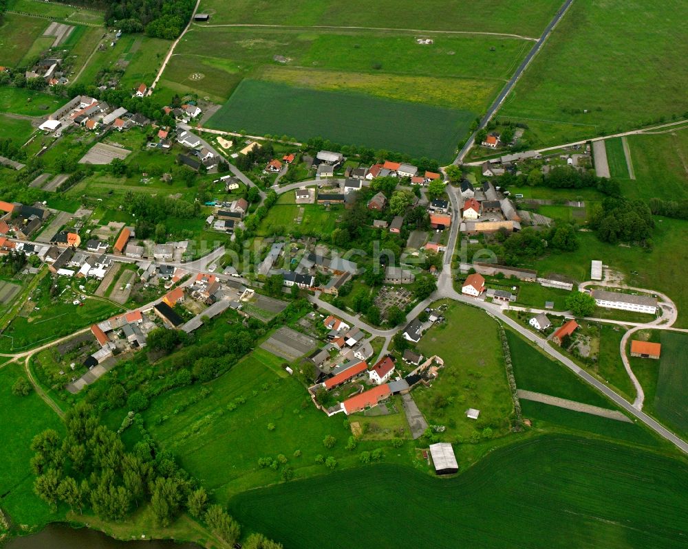 Luftbild Steckby - Dorfkern am Feldrand in Steckby im Bundesland Sachsen-Anhalt, Deutschland
