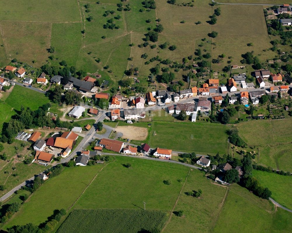 Luftbild Steinbuch - Dorfkern am Feldrand in Steinbuch im Bundesland Hessen, Deutschland