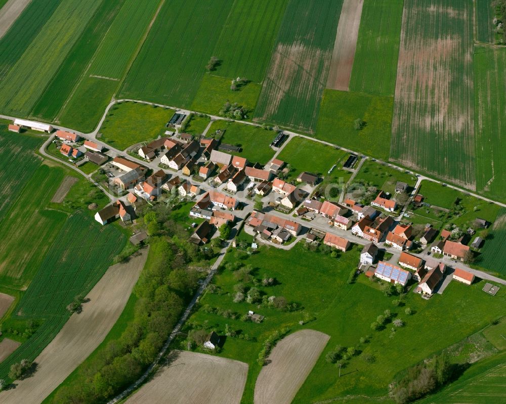 Luftbild Tiefenthal - Dorfkern am Feldrand in Tiefenthal im Bundesland Bayern, Deutschland