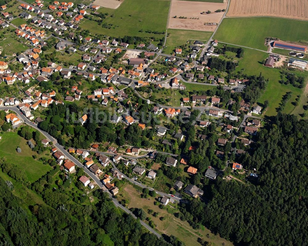 Luftaufnahme Vielbrunn - Dorfkern am Feldrand in Vielbrunn im Bundesland Hessen, Deutschland