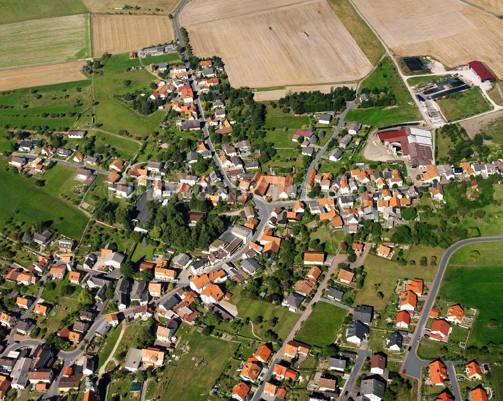 Luftbild Vielbrunn - Dorfkern am Feldrand in Vielbrunn im Bundesland Hessen, Deutschland