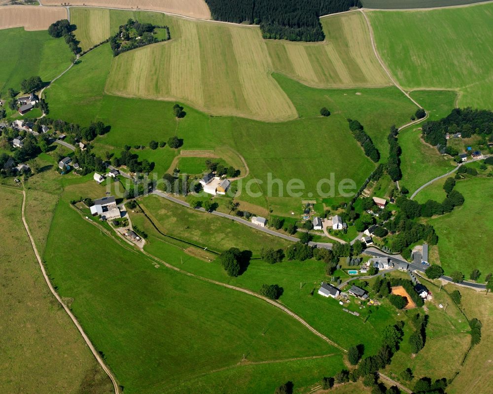 Luftaufnahme Voigtsdorf - Dorfkern am Feldrand in Voigtsdorf im Bundesland Sachsen, Deutschland