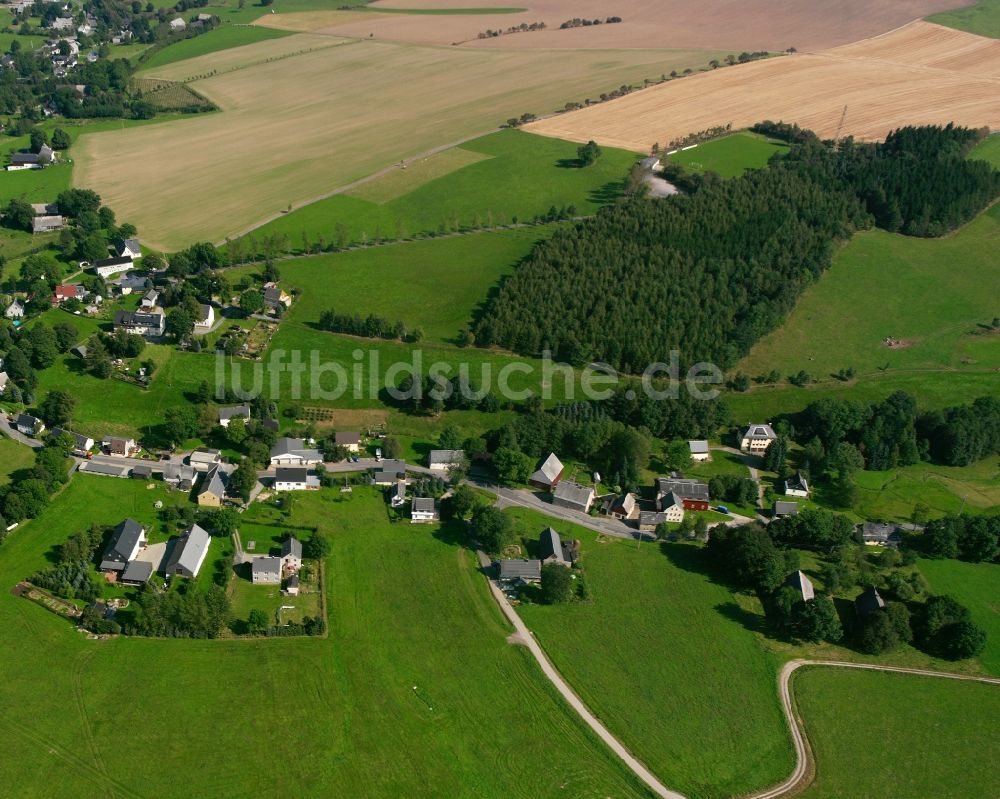 Luftaufnahme Voigtsdorf - Dorfkern am Feldrand in Voigtsdorf im Bundesland Sachsen, Deutschland