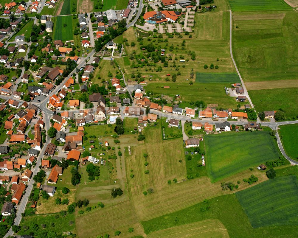 Luftbild Wart - Dorfkern am Feldrand in Wart im Bundesland Baden-Württemberg, Deutschland