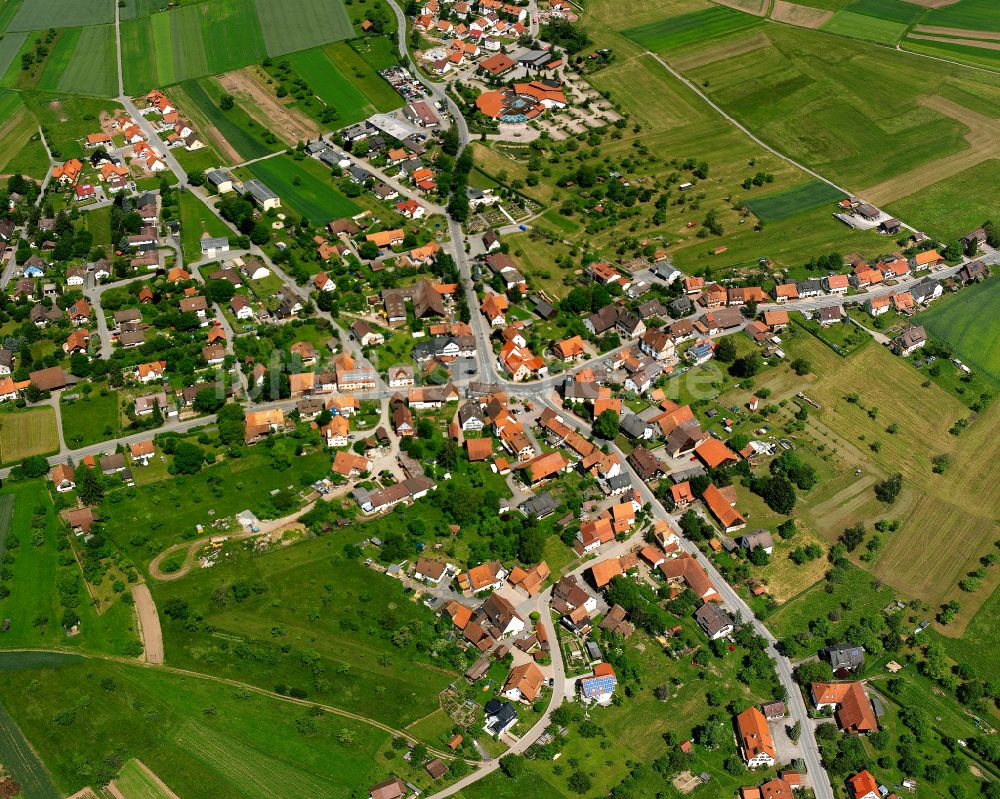 Luftaufnahme Wart - Dorfkern am Feldrand in Wart im Bundesland Baden-Württemberg, Deutschland