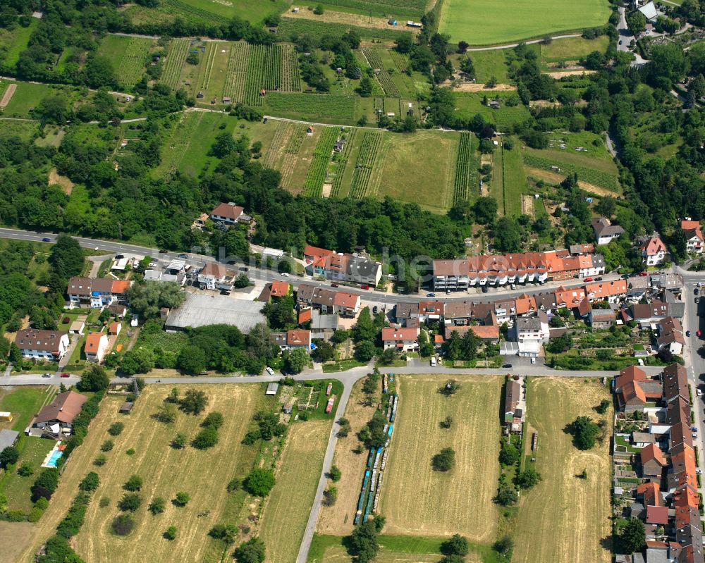 Luftaufnahme Weingarten (Baden) - Dorfkern am Feldrand in Weingarten (Baden) im Bundesland Baden-Württemberg, Deutschland
