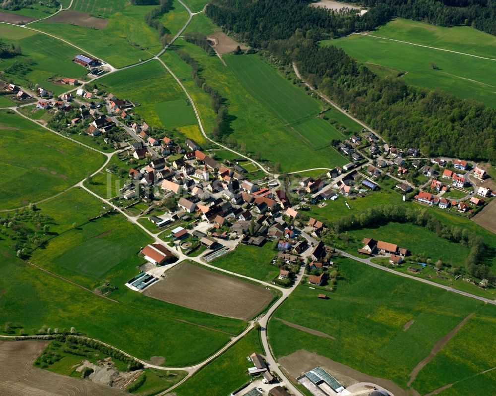 Luftbild Wernsbach b.Ansbach - Dorfkern am Feldrand in Wernsbach b.Ansbach im Bundesland Bayern, Deutschland